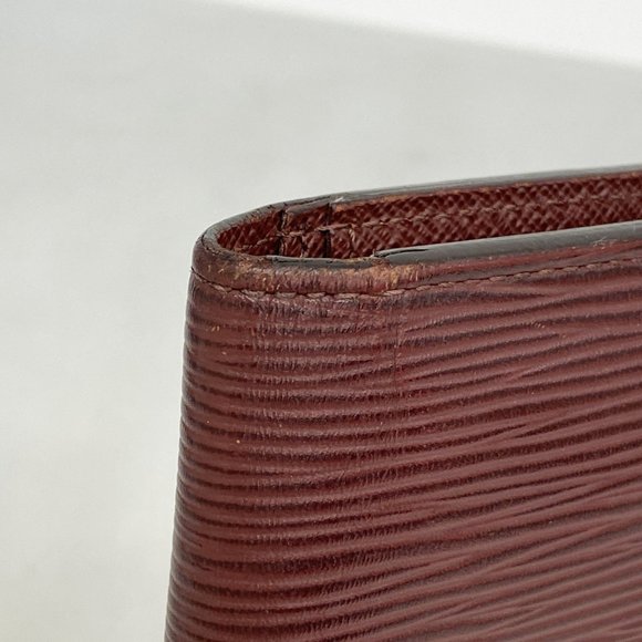 Louis Vuitton Long Wallet Epi Portefeuille Brazza M60614 Bordeaux Men's - Picture 8 of 10